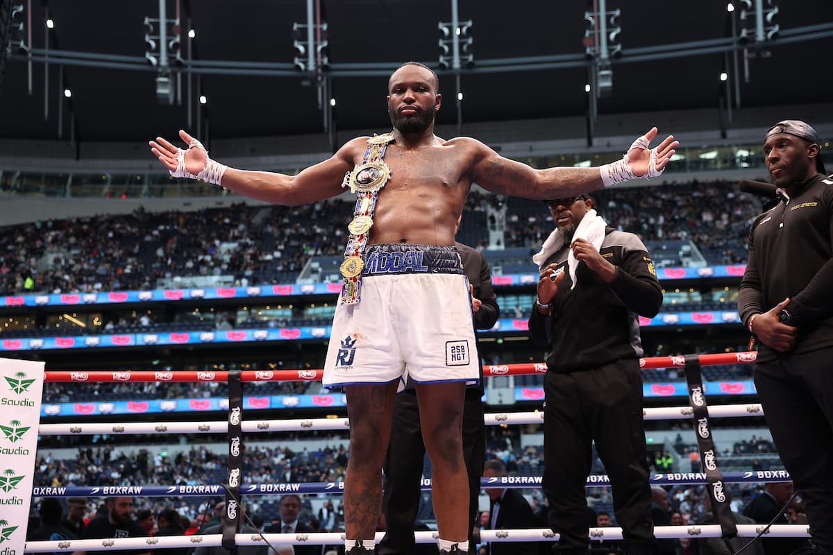 Viddal Riley after his boxing bout with Cheavon Clarke
