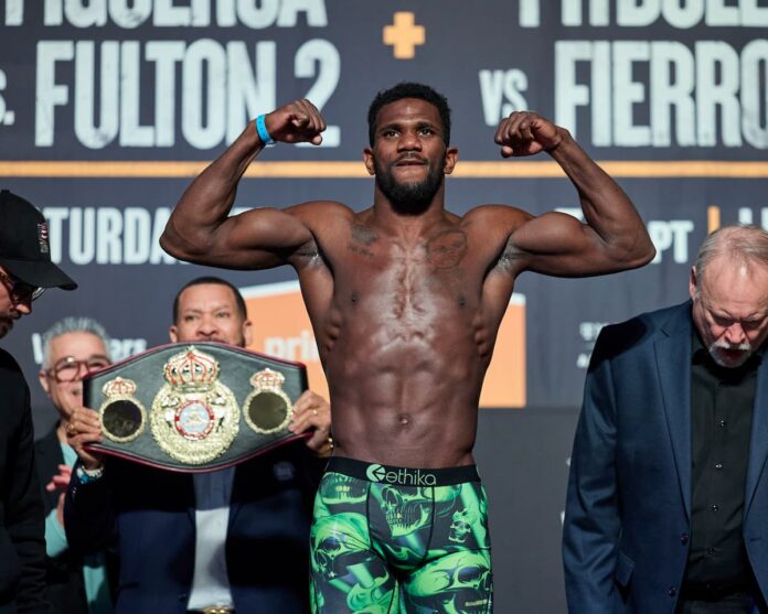 Yoenli Feliciano Hernandez at the weigh-in ahead of his boxing bout
