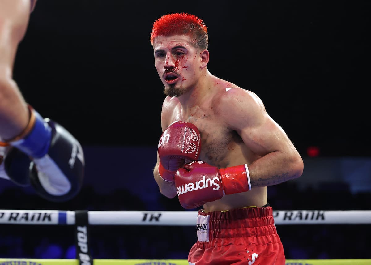 Alan Garcia during his bout against Cristian Medina Garcia at Pechanga Arena in San Diego, CA