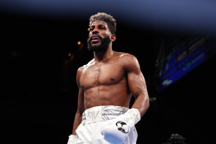 Andy Cruz during his boxing bout against Omar Salcido Gamez