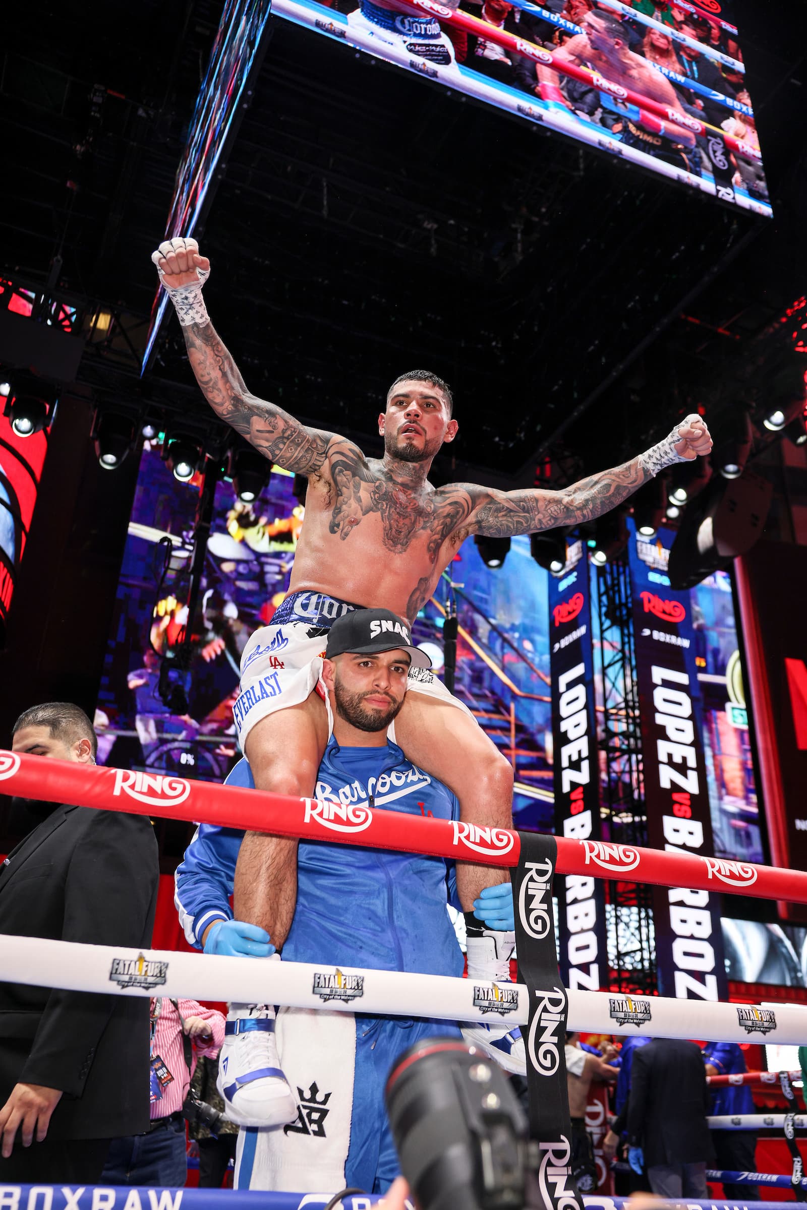 Arnold Barboza Jr during his bout against Teofimo Lopez
