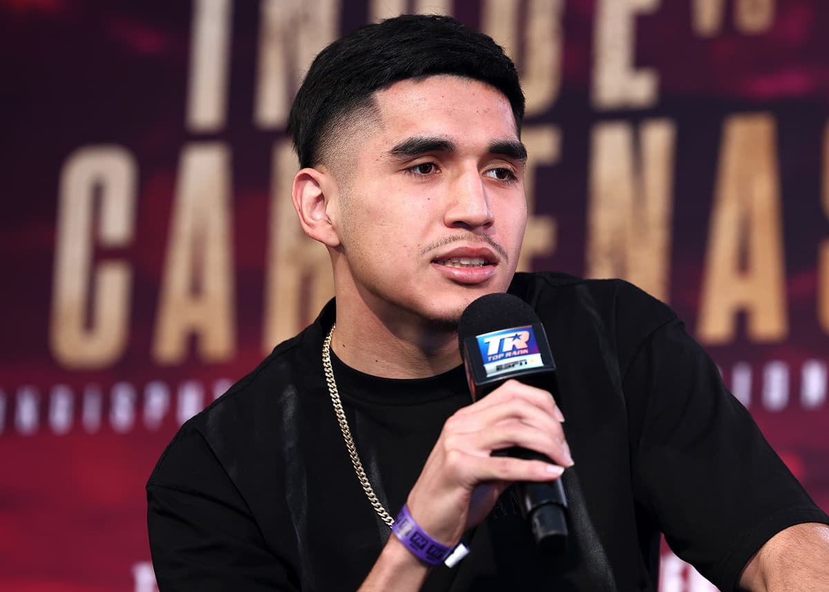 Art Barrera Jr at the press conference ahead of his bout against Juan Carlos Guerra Jr