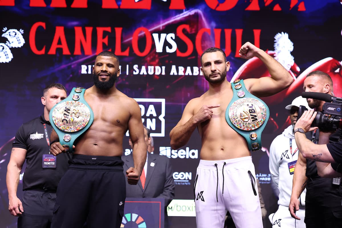 Badou Jack and Noel Mikaelian at the weigh-in