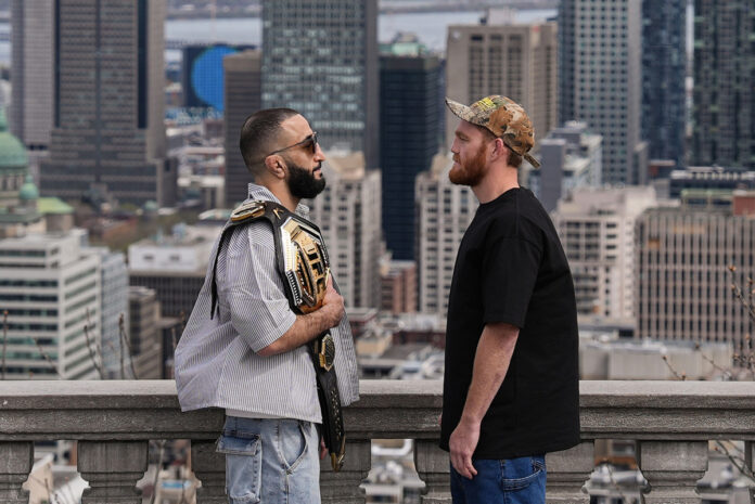 Belal Muhammad and Jack Della Maddalena face off ahead of their UFC 315 fight at Centre Bell in Montreal