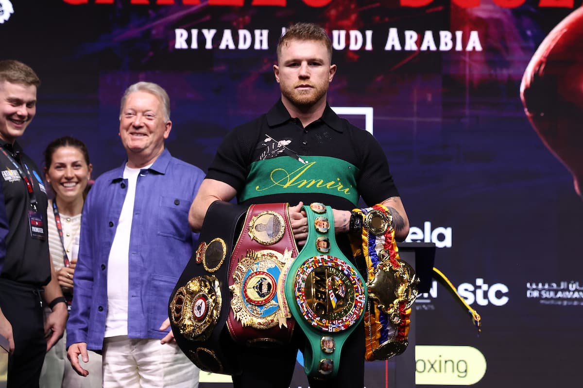 Canelo Alvarez at the press conference ahead of his bout against William Scull