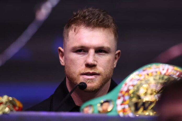 Canelo Alvarez at the press conference ahead of his bout against William Scull