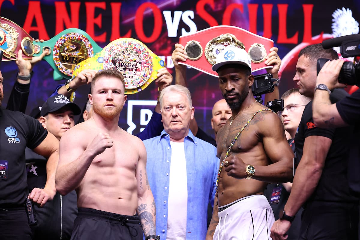 Canelo Alvarez and William Scull at the weigh-in