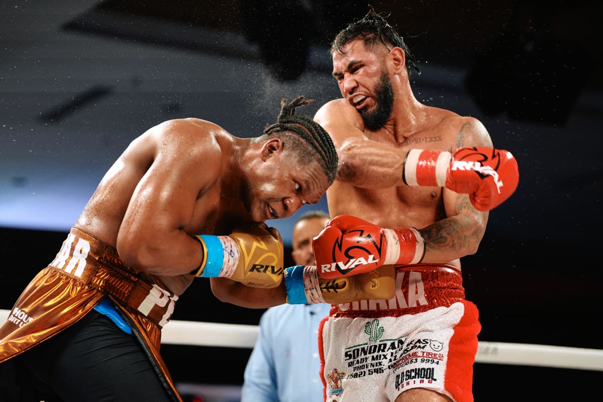 Cesar Navarro throws a punch in his bout against Dainier Pero during Most Valuable Prospects 12 in Orlando, Florida