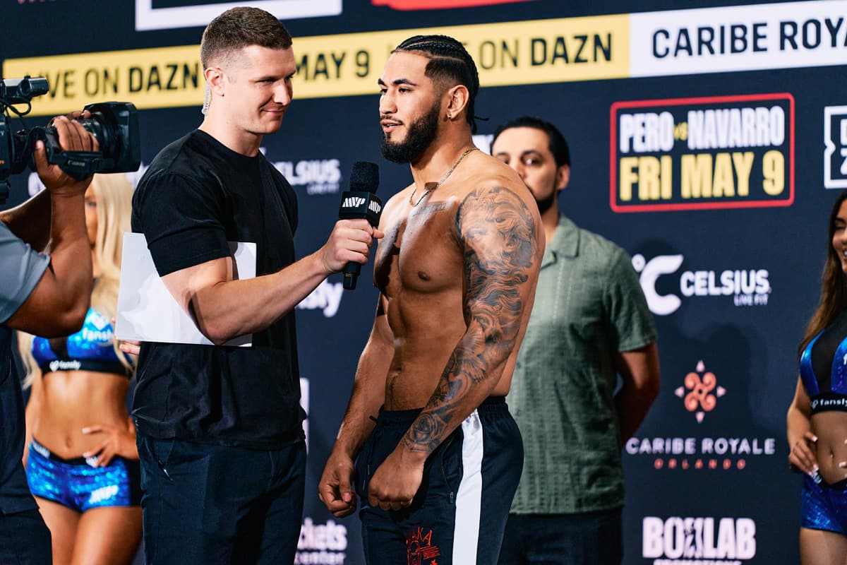 Cesar Navarro at the weigh-in ahead of his bout against Dainier Pero in Orlando, FL
