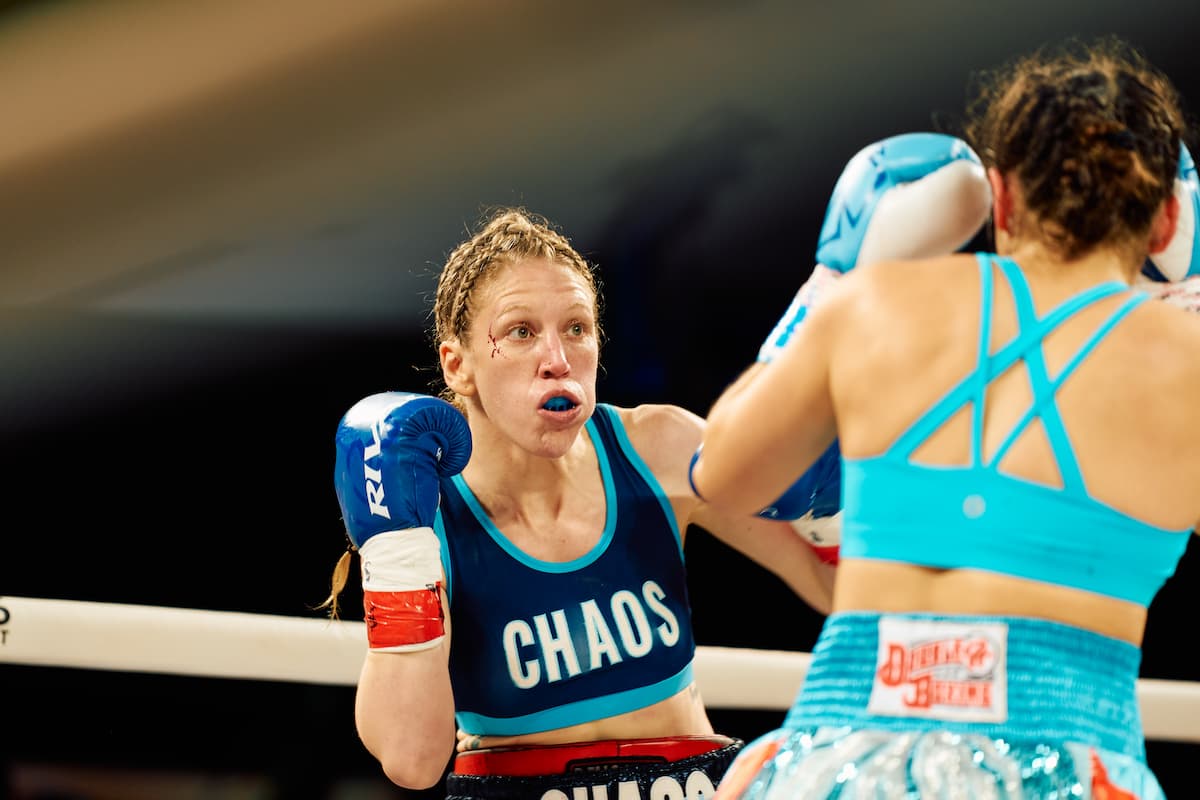 Colleen Davis during her bout against Elise Soto at Most Valuable Prospects 12 in Orlando, Florida