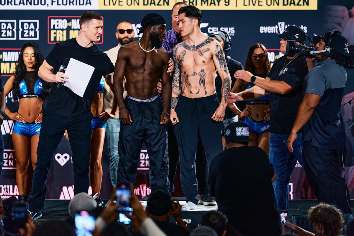 Corey Marksman and Tayden Beltran at the weigh-in
