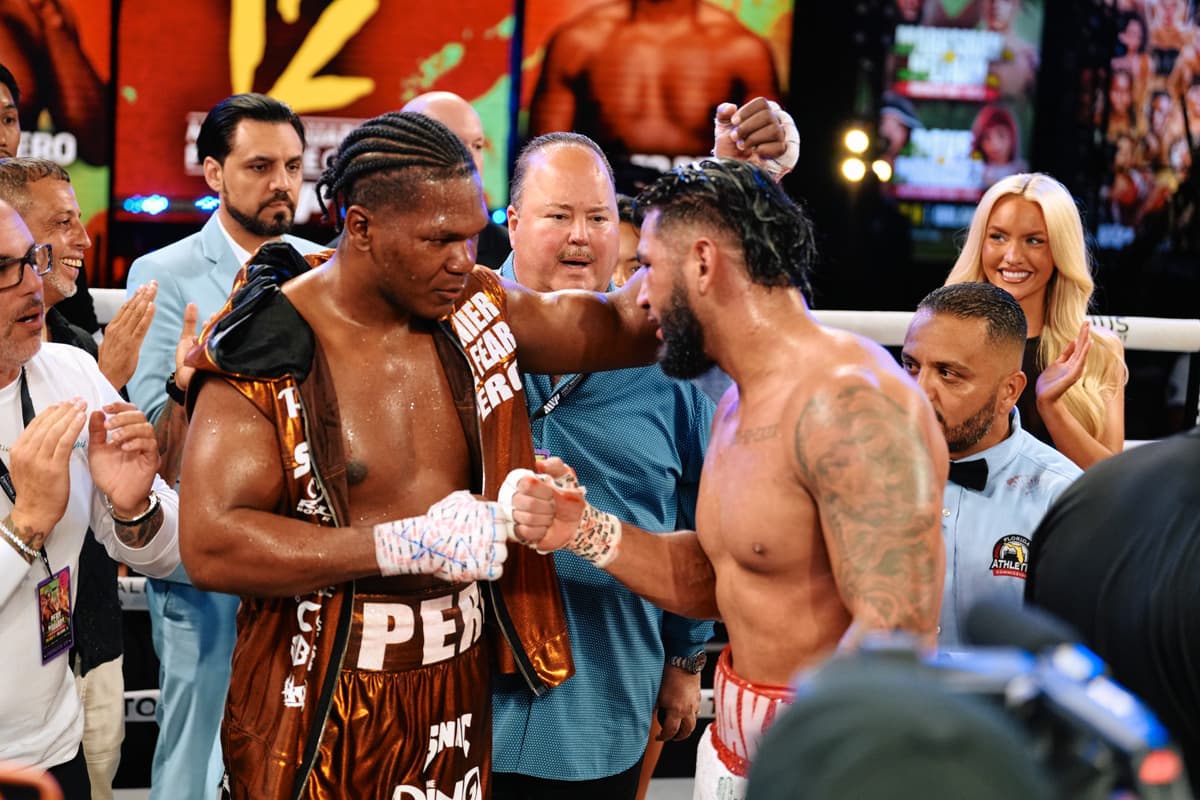 Dainier Pero and Cesar Navarro after their bout headlining Most Valuable Prospects 12 in Orlando, Florida