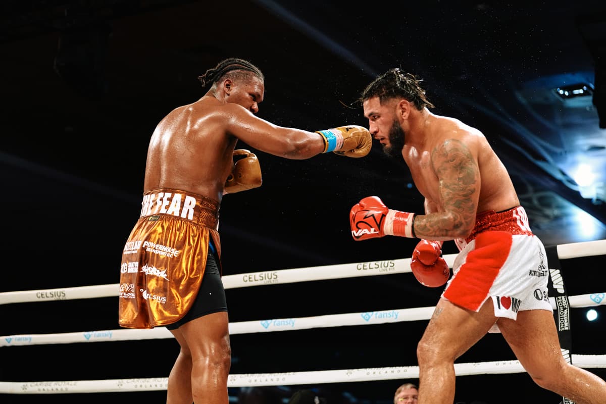 Dainier Pero throws a jab in his bout against Cesar Navarro during Most Valuable Prospects 12 in Orlando, Florida