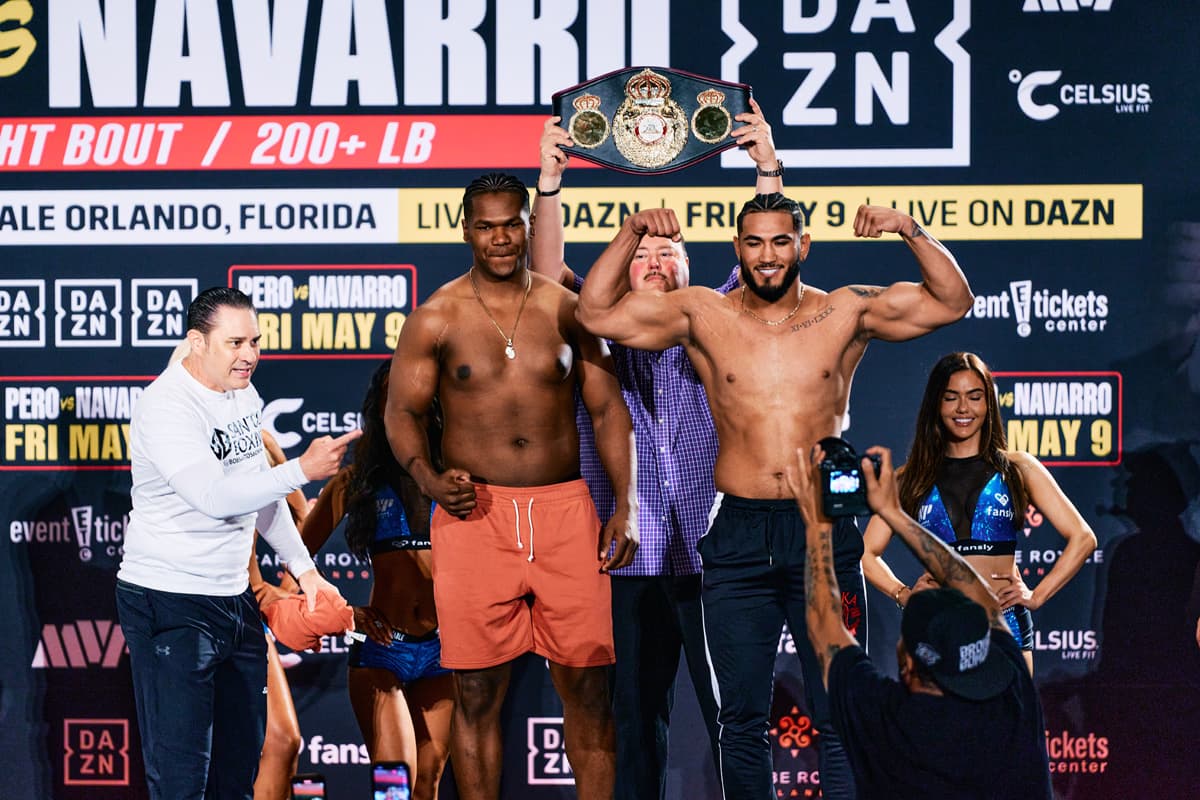Dainier Pero and Cesar Navarro at the weigh-in