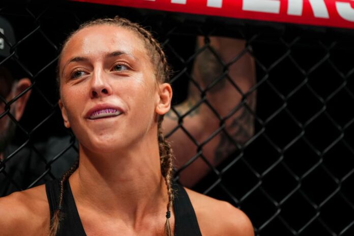 Dakota Ditcheva during her MMA bout against Taila Santos at 2024 PFL World Championship
