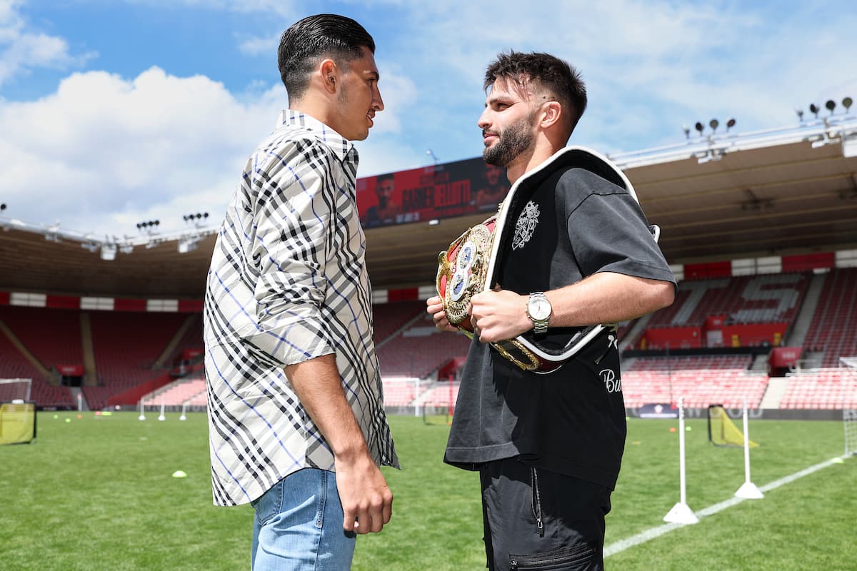 Royston Barney-Smith and Danny Quartermaine face off at St Mary's Stadium in Southampton, England