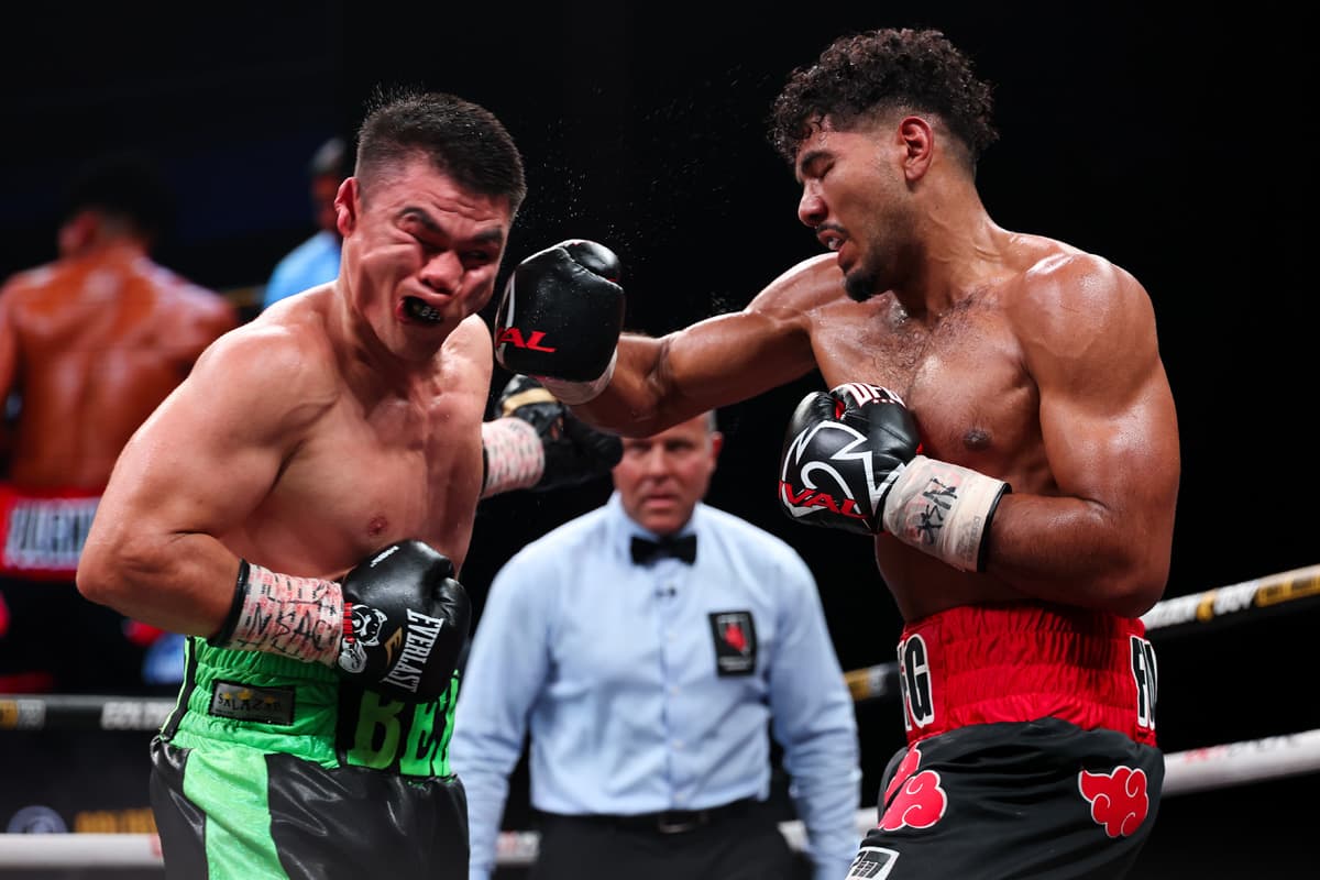 Darius Fulghum punches Bektemir Melikuziev