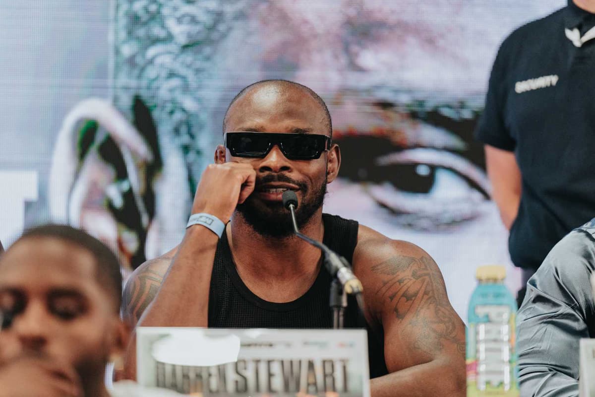 Darren Stewart during the Misfits Boxing 21 press conference in Derby, England