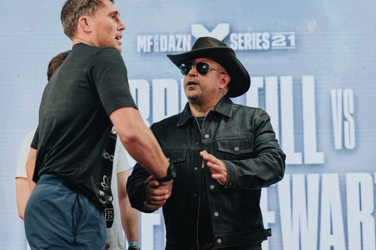 Darren Till and Mams Taylor during the Misfits Boxing 21 press conference in Derby, England