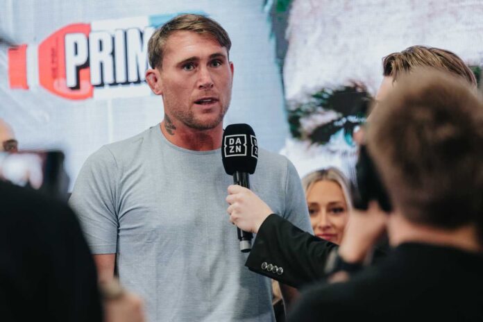 Darren Till during the weigh-in ahead of his bout against Darren Stewart at Misfits Boxing 21 in Derby, England