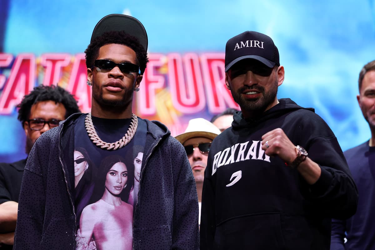 Devin Haney and Jose Ramirez at the press conference