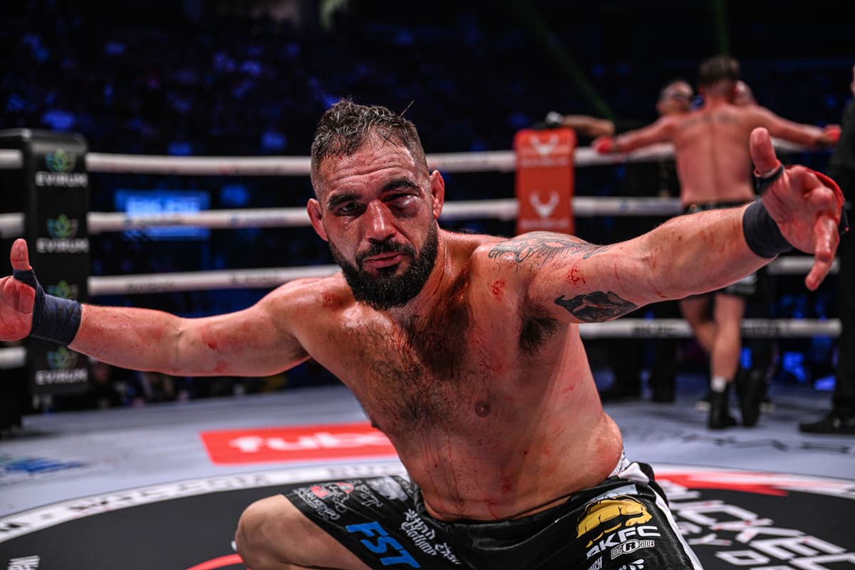 Dominico Salas after his bout against Jeremiah Truhlar at BKFC 74 Salt Lake City