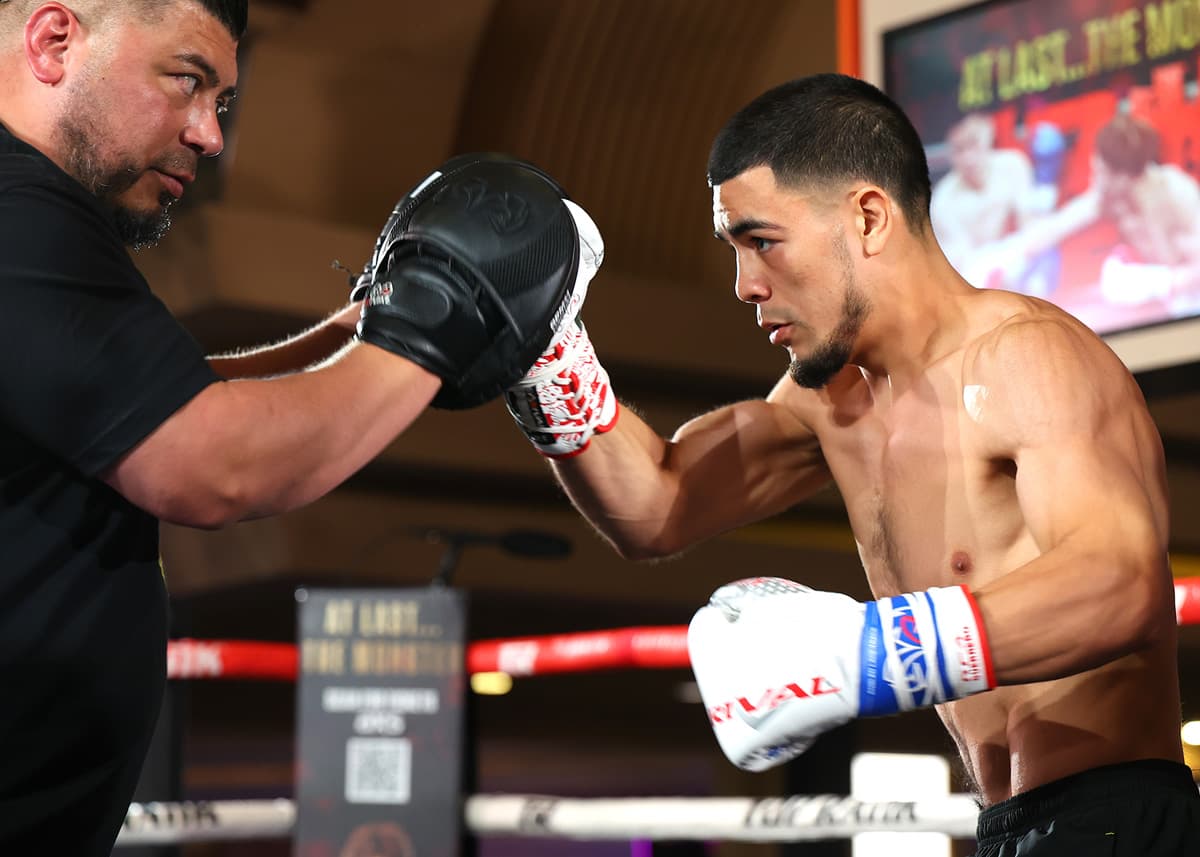 Edward Vazquez during his Grand Arrival ahead of his bout against Rafael Espinoza in Las Vegas
