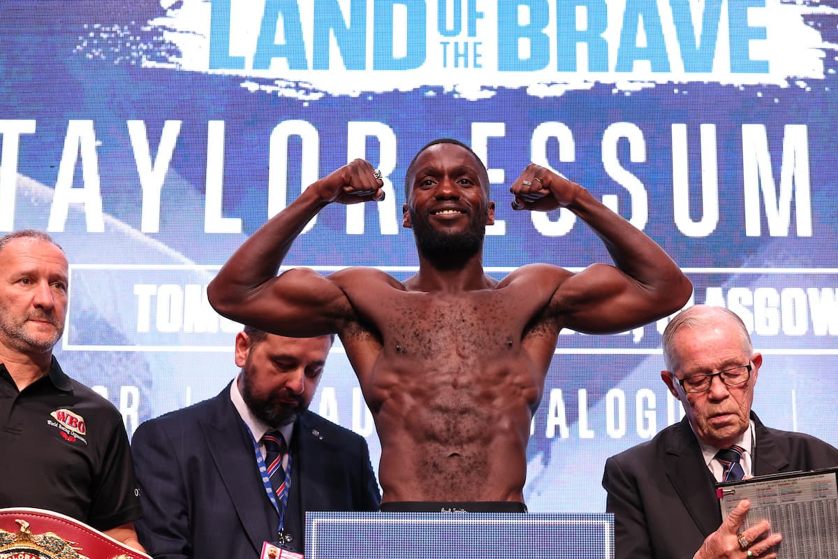 Ekow Essuman at the weigh-in ahead of his bout against Josh Taylor