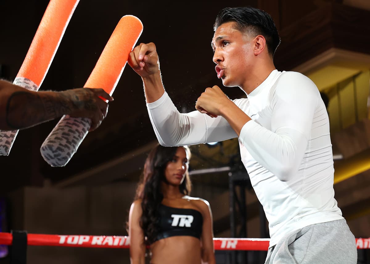 Emiliano Vargas during his Grand Arrival ahead of his bout against Juan Leon in Las Vegas