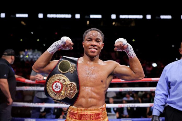 Floyd Schofield poses with his belt after defeating Haskell Rhodes in San Antonio