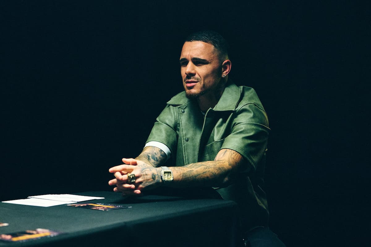 George Kambosos Jr. at media day ahead of his bout against Richardson Hitchins in New York