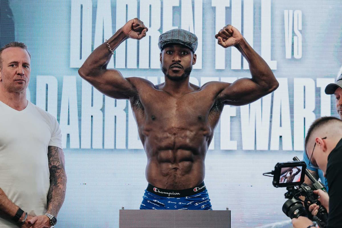 Idris Virgo during the Misfits Boxing 21 weigh-in in Derby, England