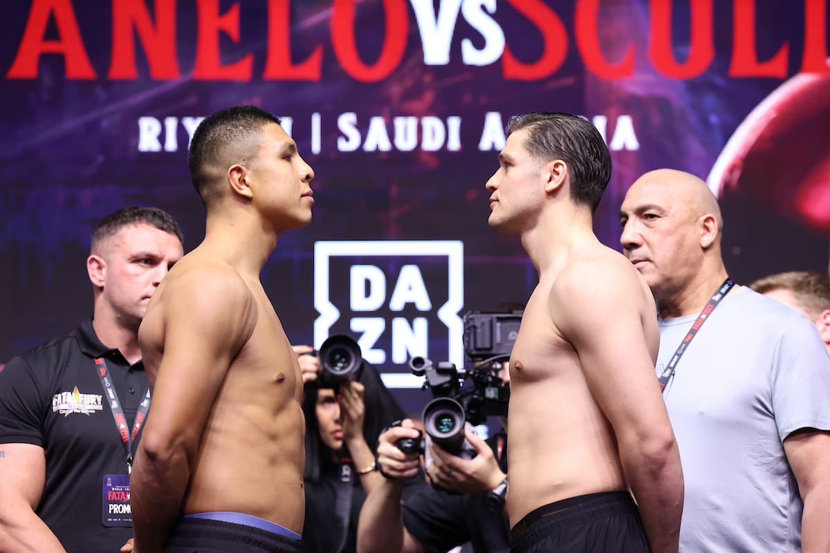 Bruno Surace and Jaime Munguia at the weigh-in