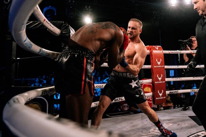 Jared Warren punches Joseph Creer during their bout at BKFC Clearwater