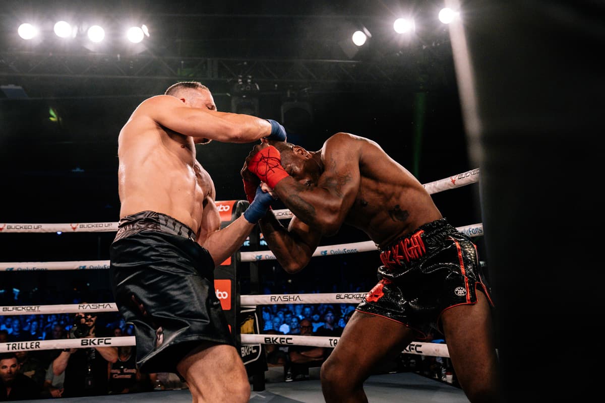 Jared Warren punches Joseph Creer during their bout at BKFC Clearwater