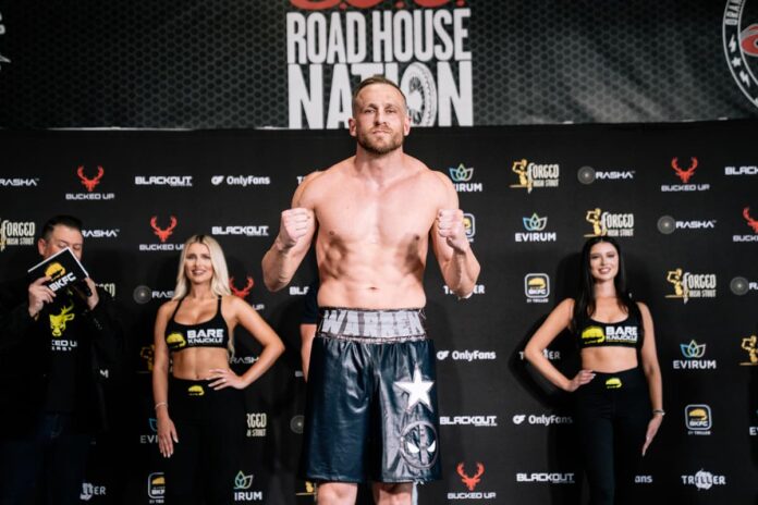 Jared Warren at the BKFC Clearwater weigh-in ahead of his bout against Joseph Creer