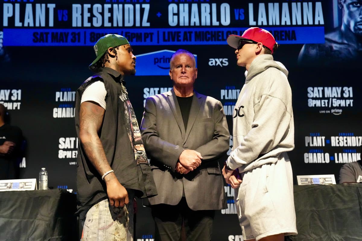 Jermall Charlo and Thomas LaManna come face-to-face at the press conference ahead of their boxing bout