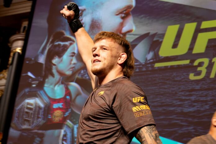 Jimmy Crute during the UFC 312 open workout