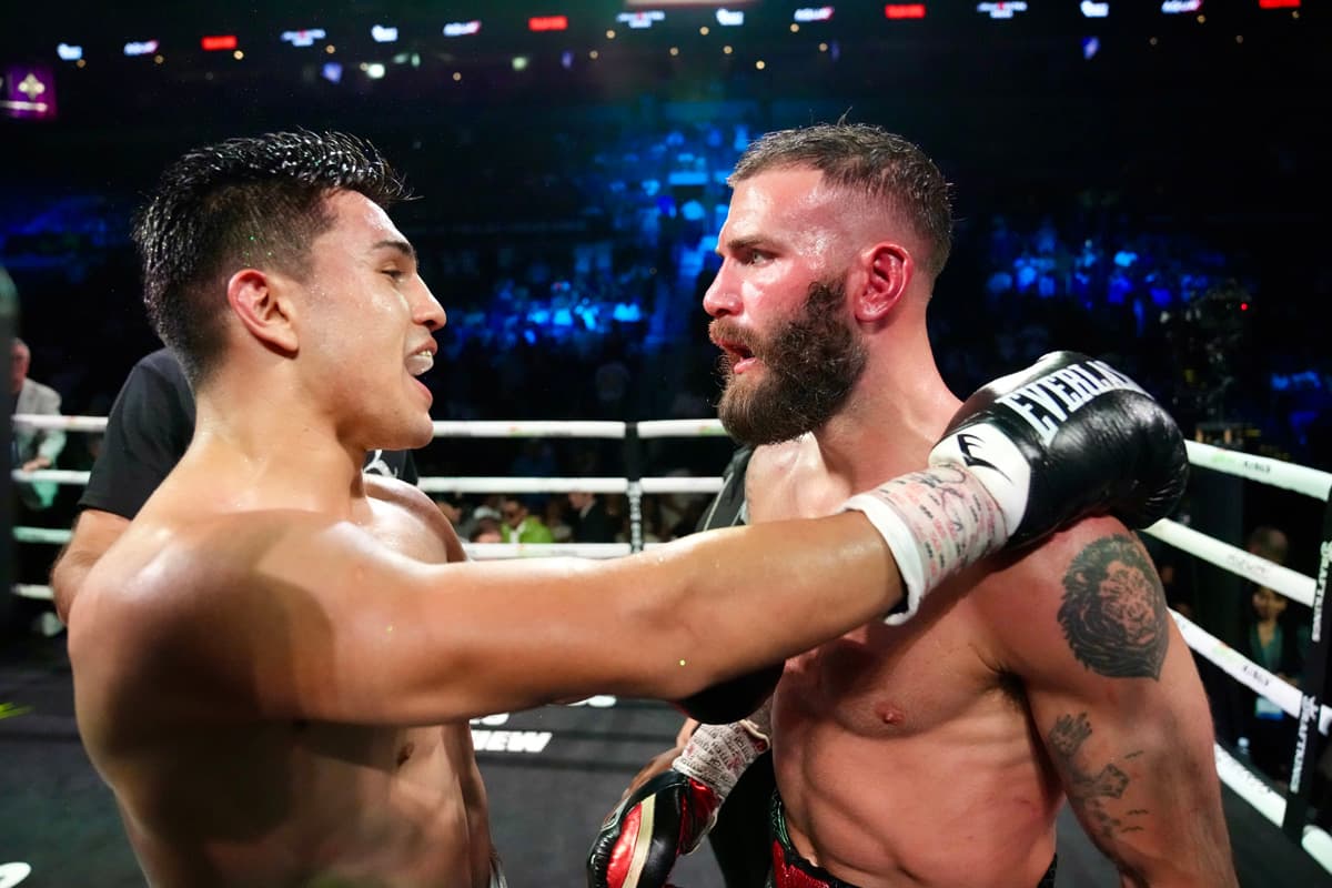 Jose Armando Resendiz and Caleb Plant after their bout