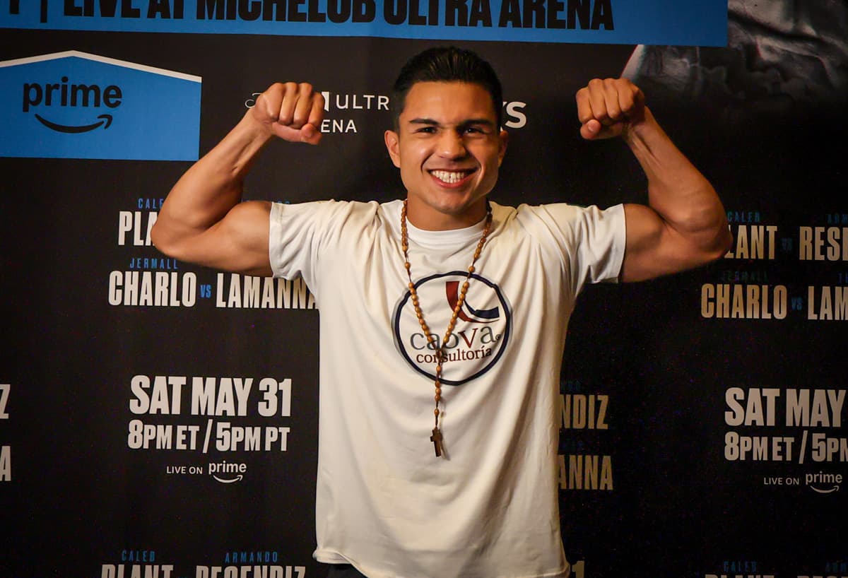 Jose Armando Resendiz during a media workout ahead of his boxing bout in Las Vegas