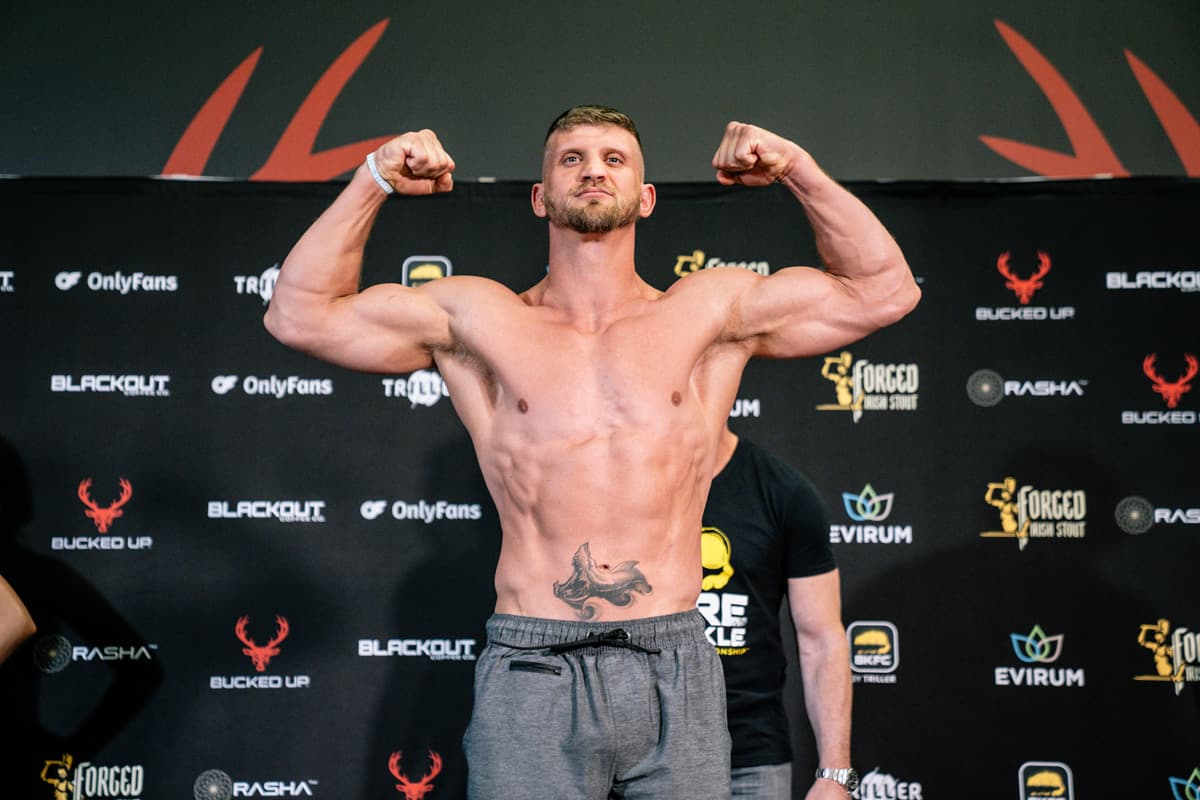 Josh Dyer at the BKFC 74 Salt Lake City weigh-in ahead of his bout against Mike Richman