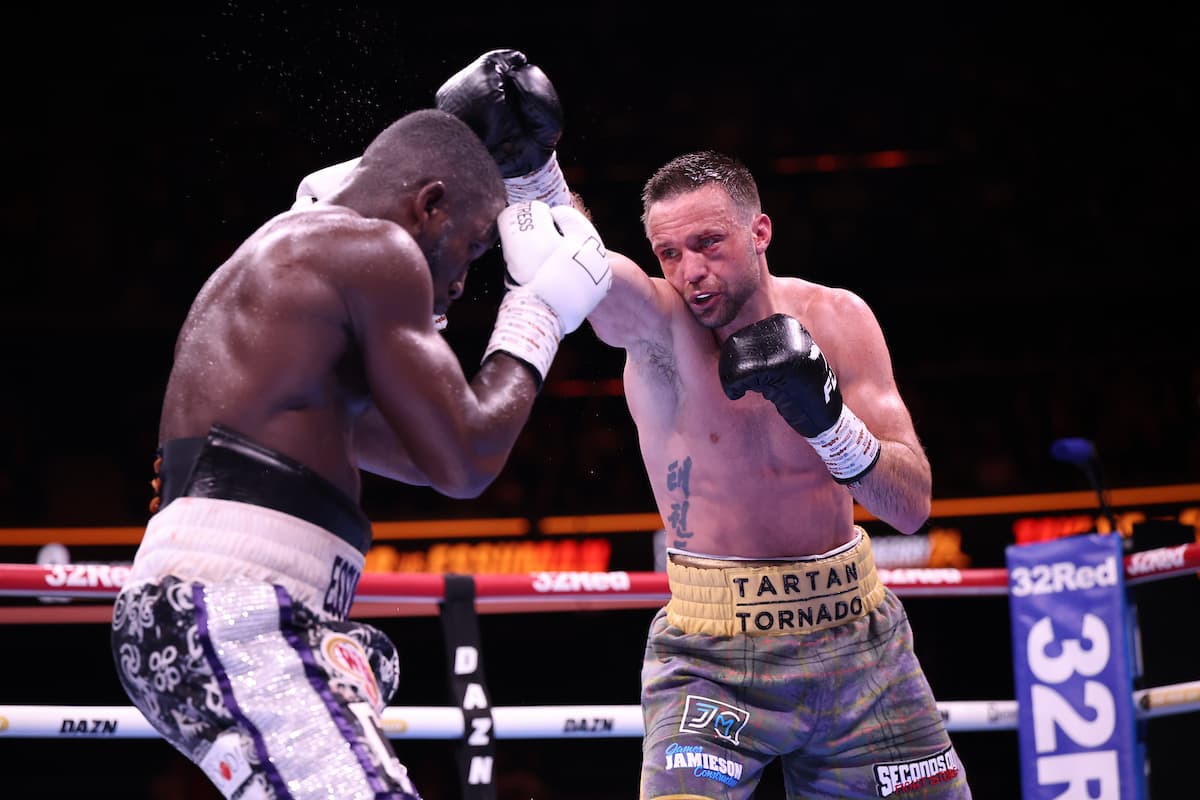 Josh Taylor throws a jab during his bout against Ekow Essuman