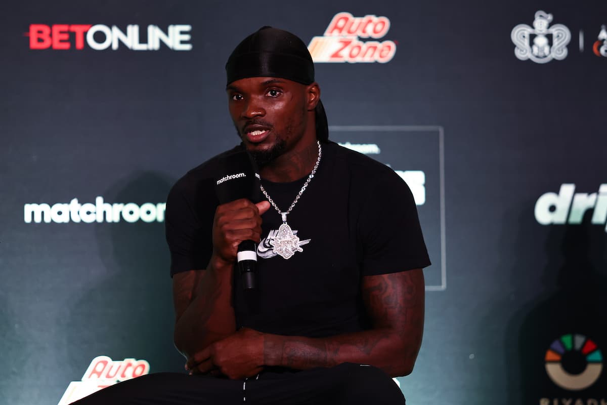 Khalil Coe at the press conference ahead of his rematch against Manuel Gallegos