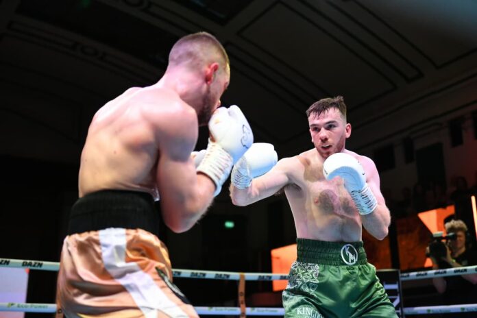 Kieran Molloy during his boxing bout against Riccardo Crepaldi