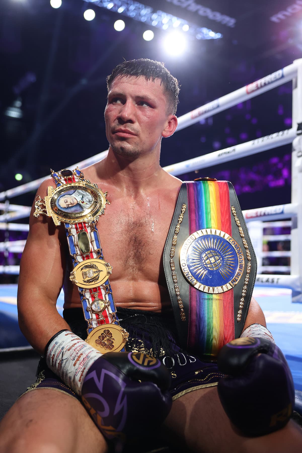 Kieron Conway during his bout against Gerome Warburton in London