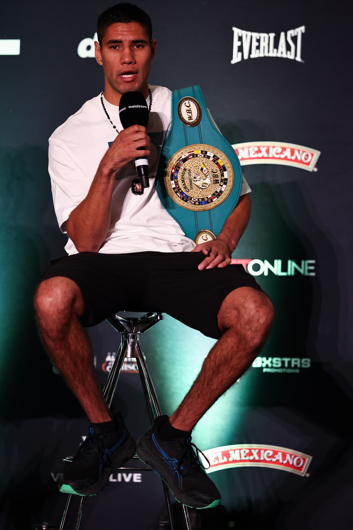 Manuel Gallegos at the press conference ahead of his rematch against Khalil Coe
