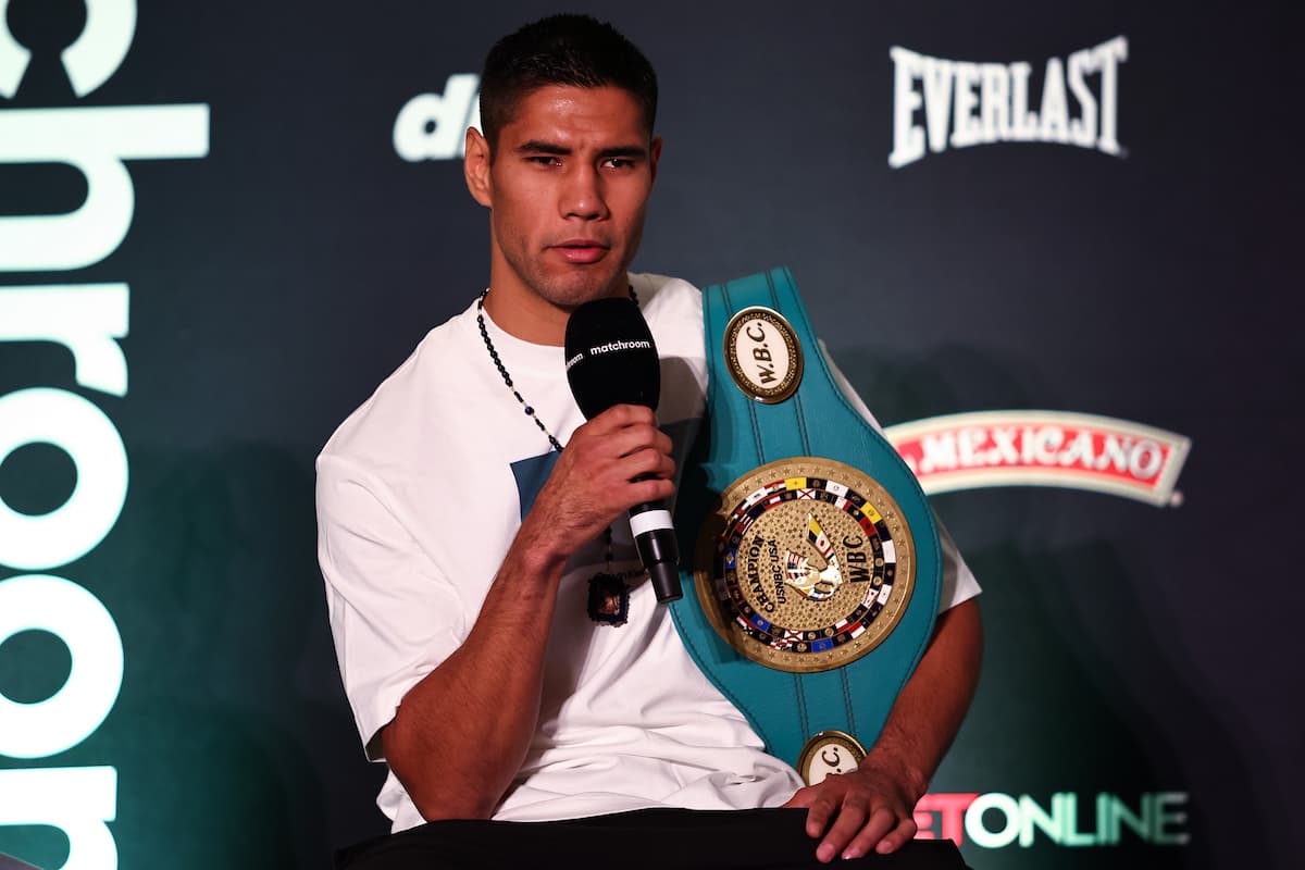Manuel Gallegos at the press conference ahead of his rematch against Khalil Coe