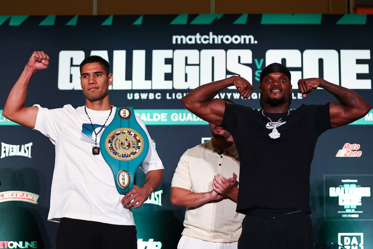 Manuel Gallegos and Khalil Coe at the press conference ahead of their rematch