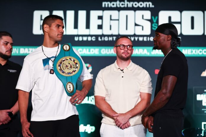 Manuel Gallegos and Khalil Coe at the press conference ahead of their rematch