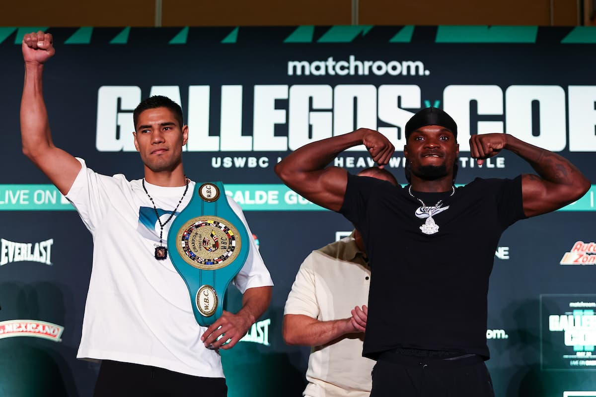 Manuel Gallegos and Khalil Coe at the press conference ahead of their rematch